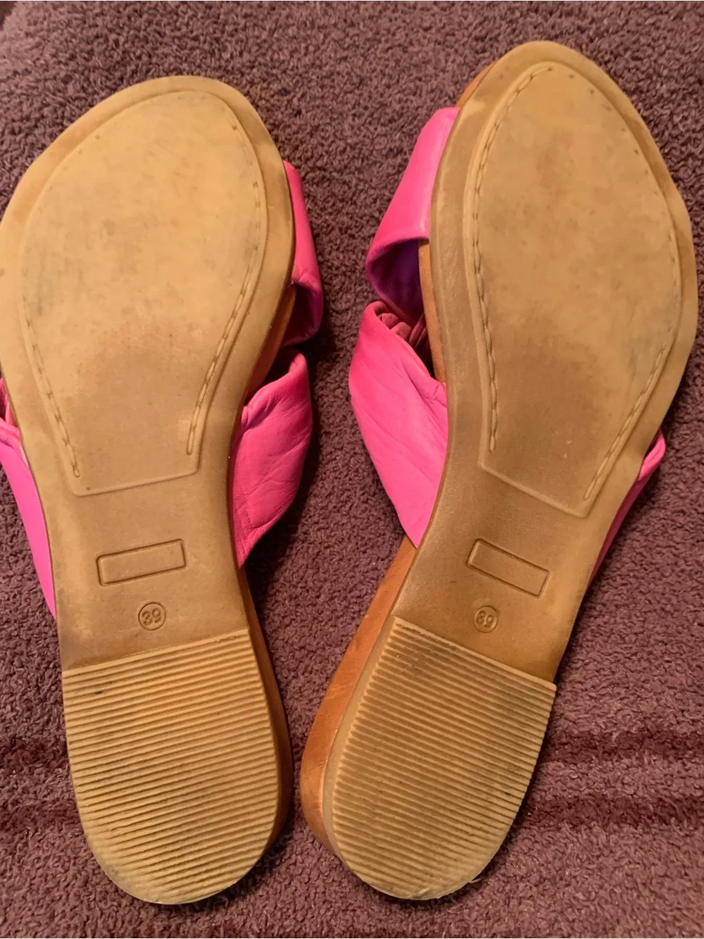 Miz Mooz leather Fusia Slides like new